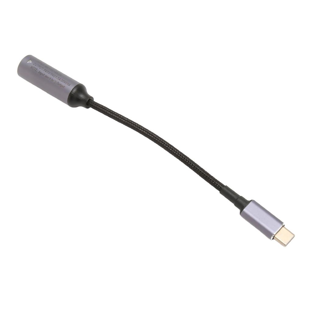DC to Type C Cable 5.5x2.5mm 100W 6.8in Long Female Input Nylon Type C to DC5525 Cable for Tablet Phone PC