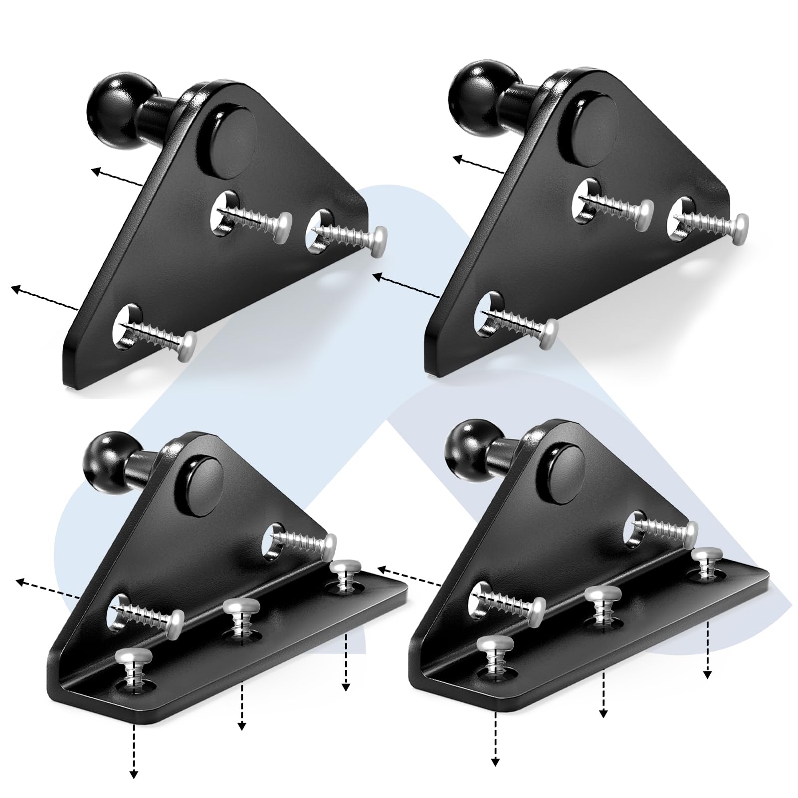 

ARANA 10mm Gas Strut Mounting Bracket Universal Lift Ball Stud Mounting Bracket Support Shock 10mm, Black серебряный