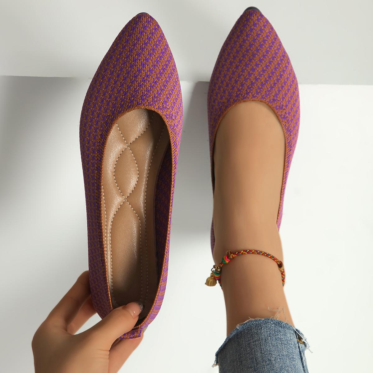 

Черные женские остроносые трикотажные балетки с неглубокими носами повседневные сандалии 2024 года модные новые осенние туфли-лодочки трендовые женские туфли 43 красный