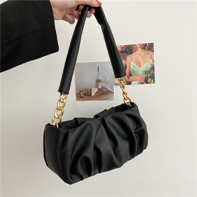 Geantă de damă cu stil avansat, la modă și versatilă, plisată, tip nor, geantă crossbody, cu bandă largă, geantă de umăr cu un singur braț, geantă de mână pentru femei