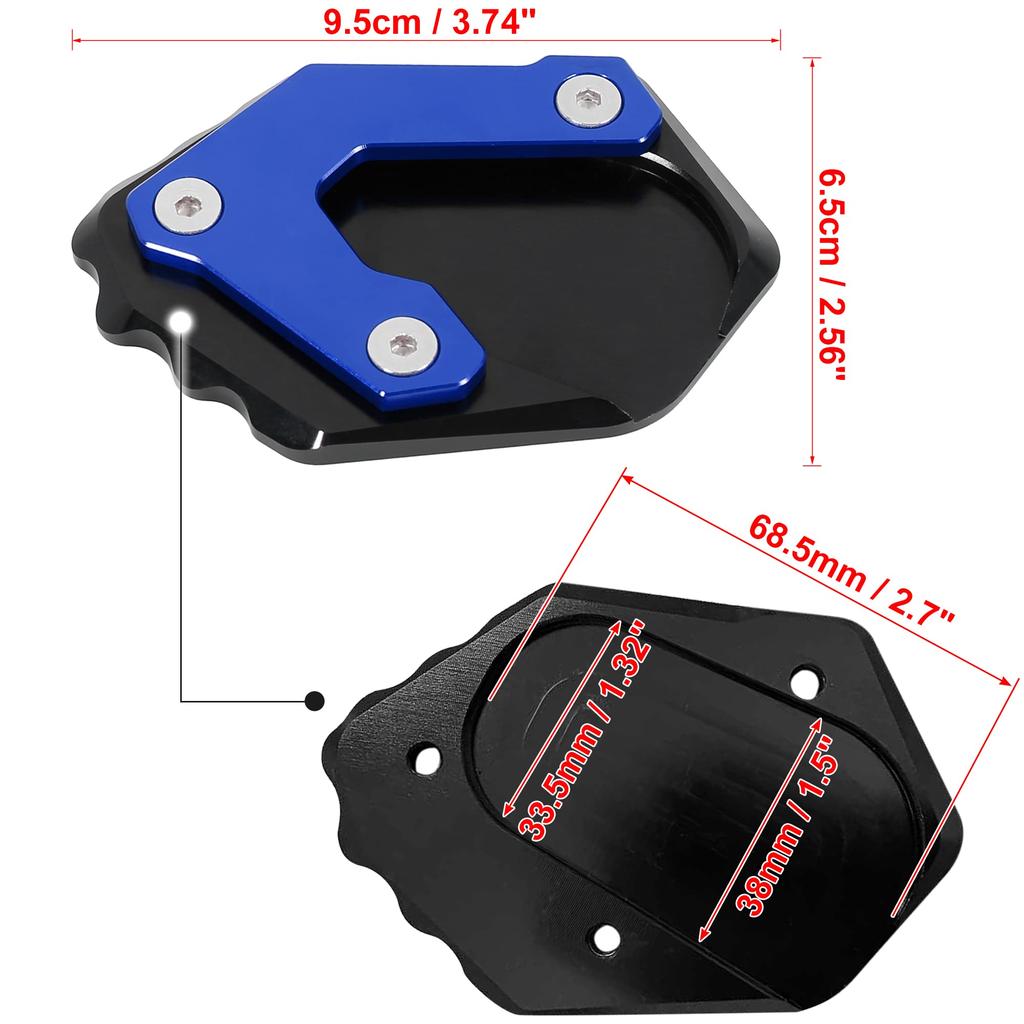 F FIERCE CYCLE Motorcycle Kickstand Side Stand Stretch Plate Pad Aluminum Alloy Fit BMW R1200GS LC 2013-2018 Titanium Tone