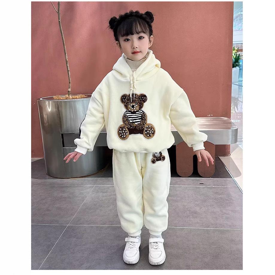 

Флисовый костюм для девочек, осенне-зимняя одежда, детский толстый зимний жилет, костюм-толстовка для детей постарше 110