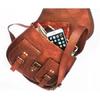 Genuine Vintage Women's Brown Leather Tote Shoulder Bag Satchel Messenger Purse