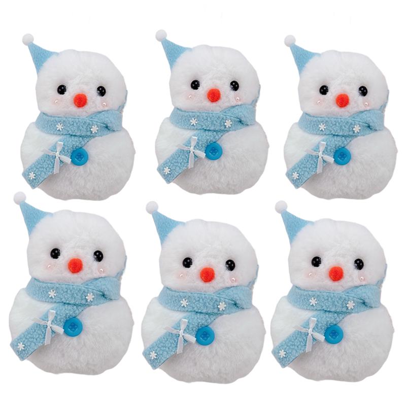 Cute Snowman Plush Keychain Christmas Ornament Creative Stuffted Doll Backpack Plushie Pendant Christmas Gifts for Friends