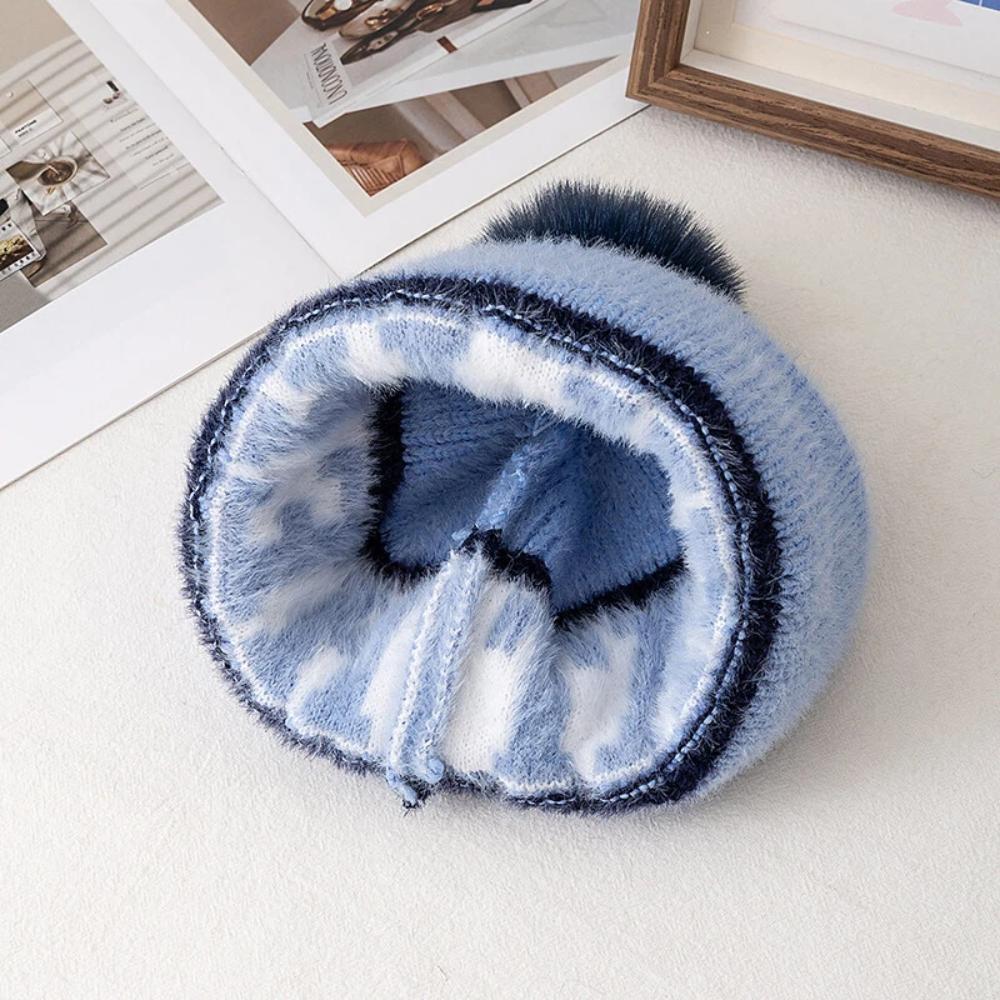 Neuer Stil Mode HEAT Buchstaben Mütze Kappen Bommel Warme Wintermütze Y2K Mütze für Frau Mädchen