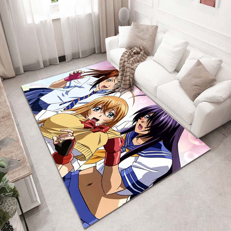 15 Größen Japanischer Anime Ikkitousen Sexy Mädchen Gedruckter Teppich für Wohnzimmer Rutschfester Bereichsteppich Schlafzimmer Moderne Heimdekoration Fußmatte