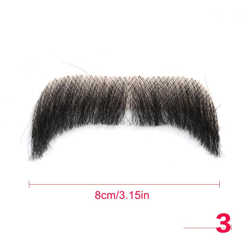 100% Human Hair Beard Lace Mesh Beard Shallow Short Realistic Fake Moustache For Men Makeup Facial Hair Hand Made By Invisible