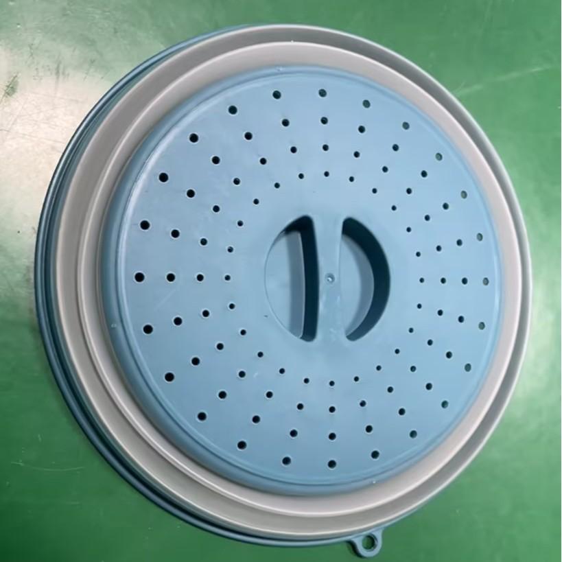 

Microwave Splatter Cover Heating Folding Silicone Fresh-keeping Cover Oil-proof Splash-proof Cover with Hook Cooking Lids синій колір