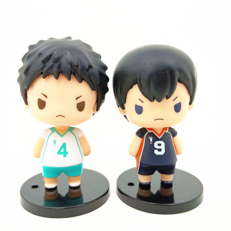 High Quality 7-8 Cm 8pcs Set PVC Anime Figure Hinata Shoyo Kageyama Tobio Q Version Cartoon Model Kids Toy For Children Collecti