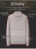 Men's Winter Holiday Two-Piece Plus Velvet Warm Sweater with Shirt Collar