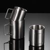 200-400ml Double-layer Stainless Steel Mugs Outdoor Camping Water Beer Mug Hike Handle Picnic Cups Family Friends Drinking Set