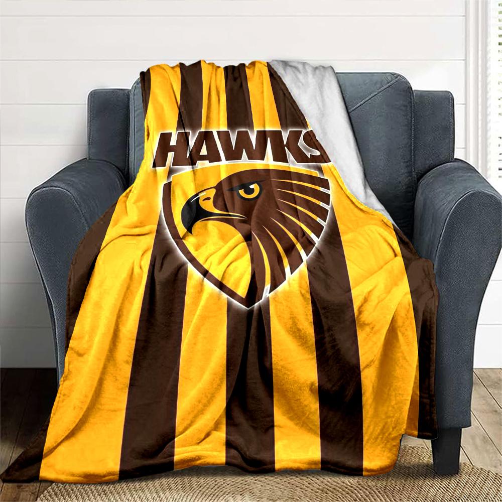 Coperta in Flanella con Stampa Hawthorn Hawks di Alta Qualità, Calda e Confortevole, Coperta per Tutte le Stagioni, Perfetta per Regali, Decorazione per la Casa