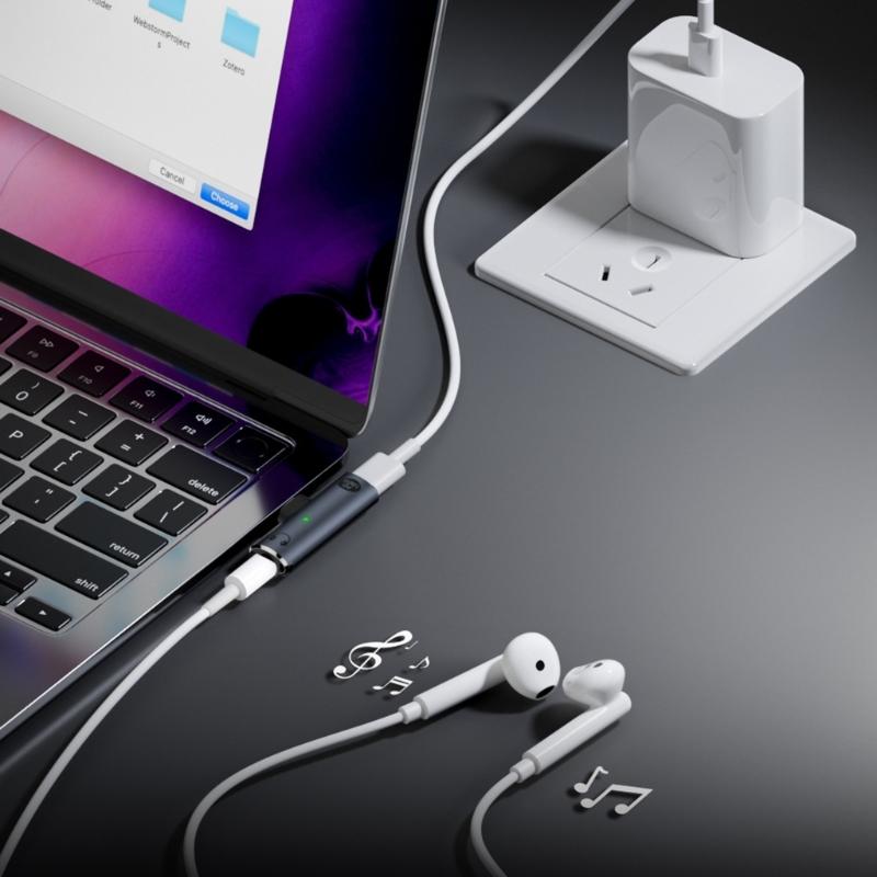 Easy Carry & Use Low Latency USB Type C To 3.5mm Radio Adapter, Portable Auxiliary Connector For Smartphones And Tablets