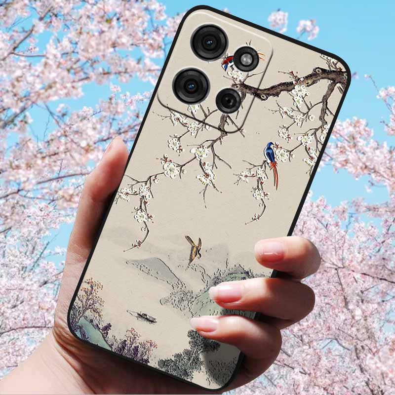 For Motorola Moto G15 4G/ G15 Power/G75 5G 3D Relief Flower Emboss Soft Silicone Cases Back Cover with 3D Flower Patter for G15