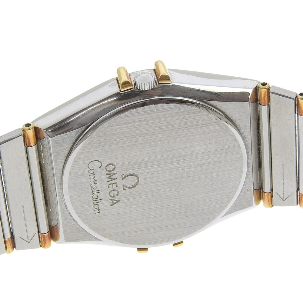 Omega Constellation Watches Date goldDial Stainless Steel Quartz Analog Display Mens Used