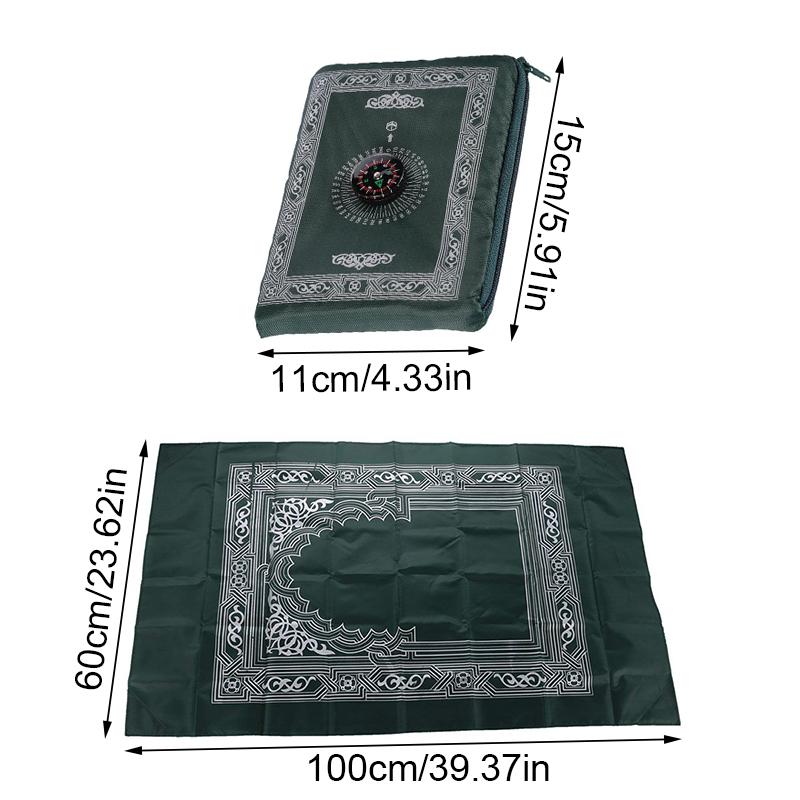 1PC Pilger-Gebetsteppich Ramadan-Geschenk Reise-Gebetsteppich Tragbarer Polyester Muslimischer wasserdichter Gebetsteppich 5 Farben