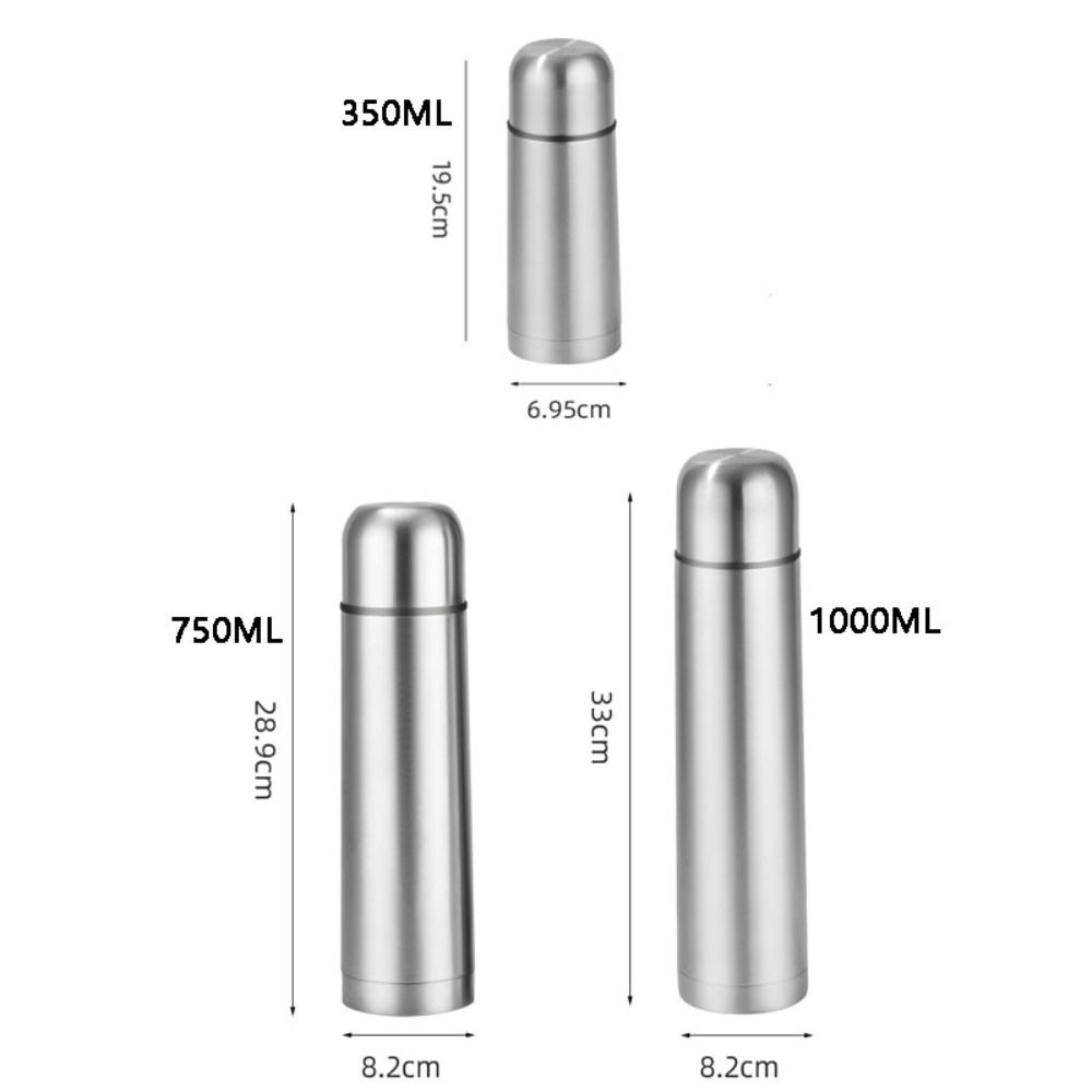 Double-layer Vacuum Flask Silver Thermos Coffee Mug Thermal Water Bottle  Travel