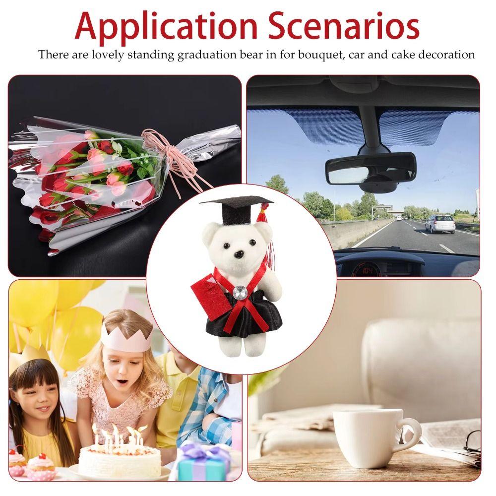 10 pcs/set Graduation Ceremony Mini Bear Flower Bouquet Doctor Cap Bear Toy  Birthday Gift