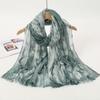 Watercolour Floral Printed Shawl for Women Breathable Light Weight Soft Scarf Cotton Rayon Viscose Woven Muslim Hijab