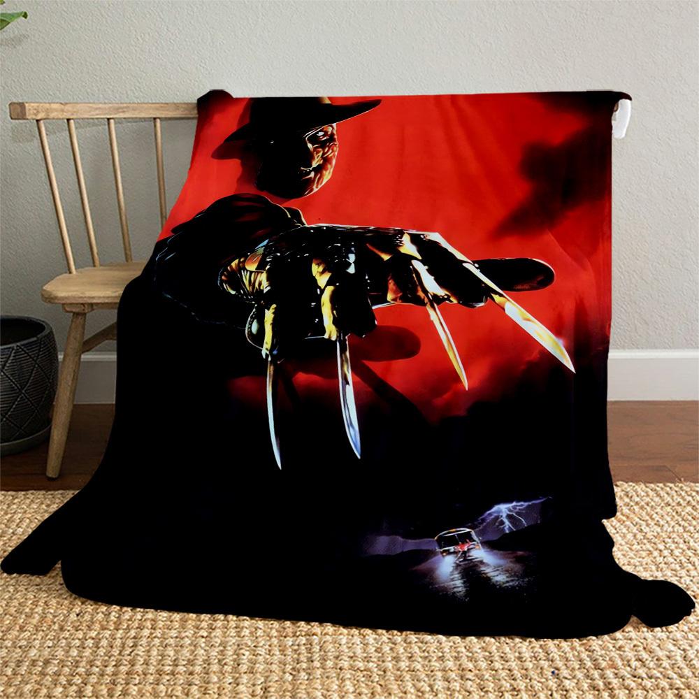 1pc Freddy Krueger, Nightmare on Elm Street, Horror  - Throw Blanket, Soft, Flannel Blankets, Living Room,  All Seasons Use-102758