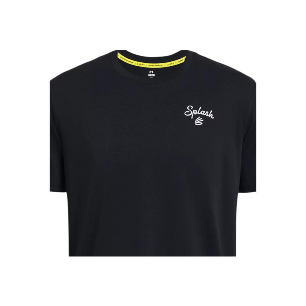 Under Armour Embroidered Print Crew Neck Short Sleeve T-Shirt Men Tops Black 1383379-001