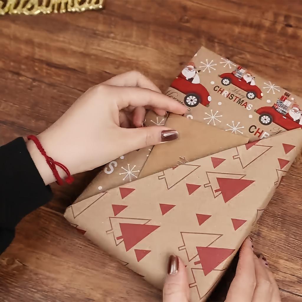 1 Rolle Festliches Santa Merry Thema, Weihnachtsverpackungszubehör, Vintage Weihnachtspapier, Geschenkpapier, Bastelpapier