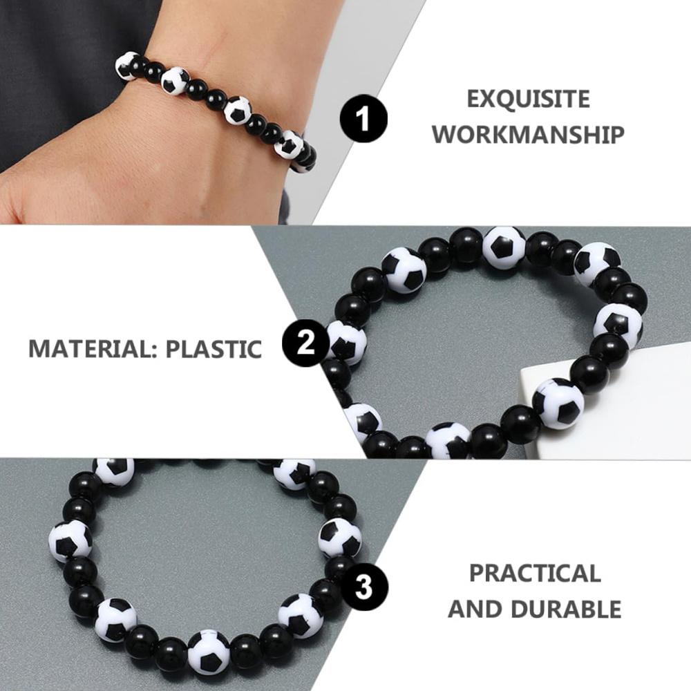 Football Bracelets Soccer Football Beaded Bracelet Adjustable Beads Bangle Wrap Kids Men Sport Friendship Jewelry Gift
