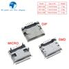 TZT 10pcs/100PCS Micro USB 5pin Female Usb Socket Flat Mouth Four Legs Socket Mini Usb Connector