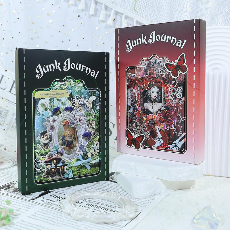 Retro Art Sticker Set: Dried Flower Journal Paper with Creative Cross-Border Designs