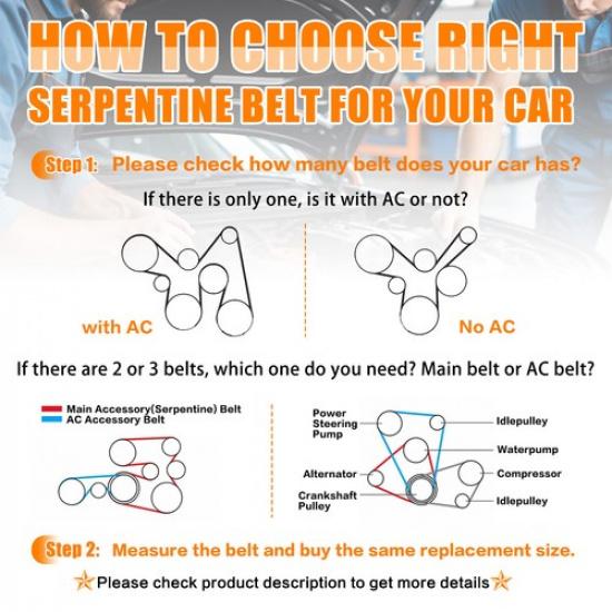 New Serpentine Belt 90916-A2016 Fit for Toyota 09-19 Corolla 09-13 Matrix 1.8L