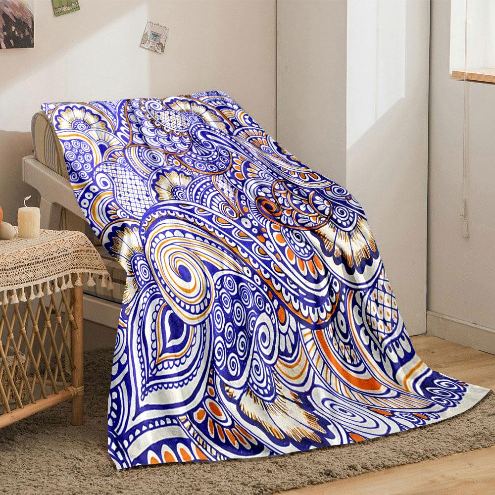 Abstract Floral Paisley Patterns print blanket soft and cozy perfect for the living room bed sofa or a nap,gift