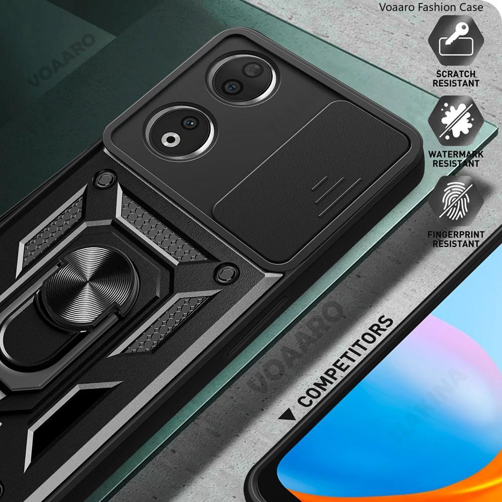 Slide Lens Camera Protection Funda for Honor X7B Case for Honor X7B Armor Case Magnetic Ring Stand Holder Cover Shockproof Capa