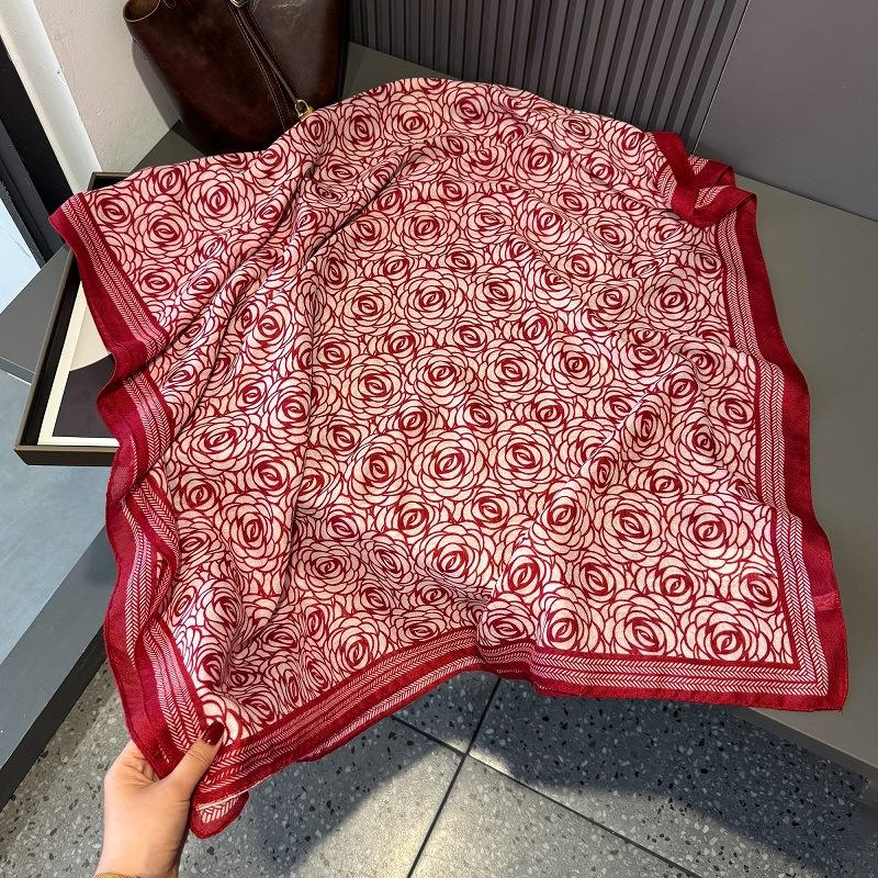 180X90Cm Cashew Print Scarf For Women Autumn And Winter Cotton Linen Scarf Retro Versatile Sun Protection And Warm Shawl