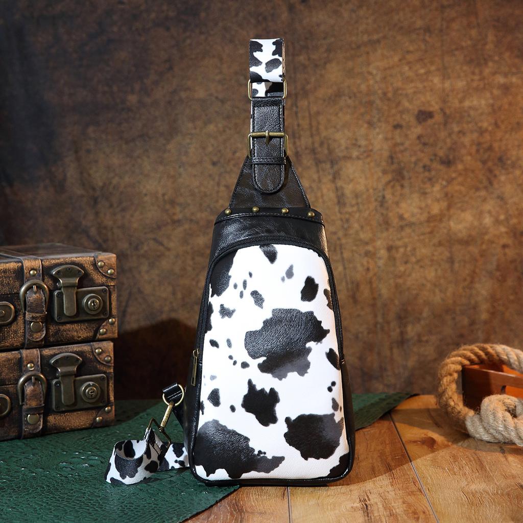 Bolsa Transversal Pequena Estilo Boho Ocidental Feminina com Alça Única Bolsa de Peito Bolsa Feminina