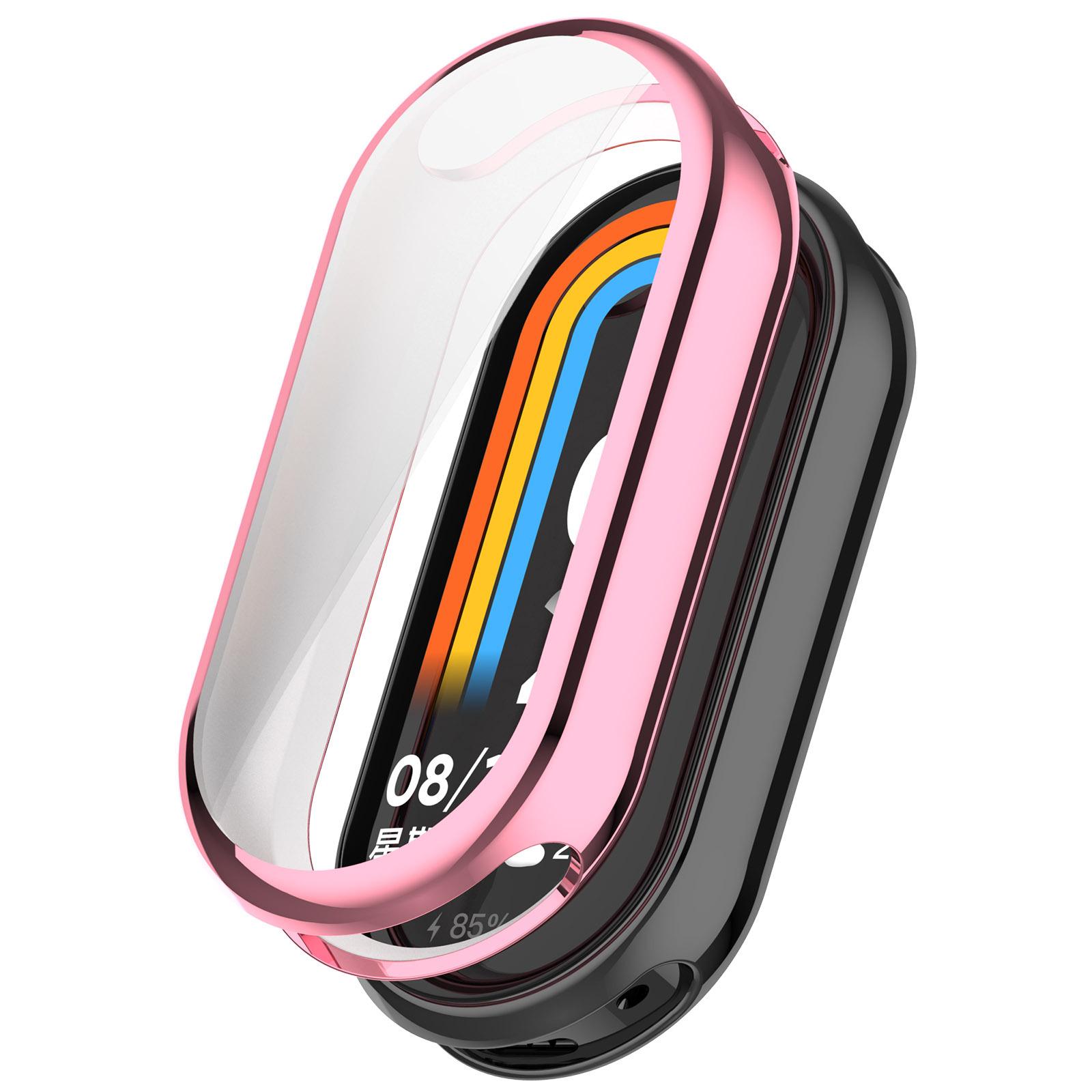 

Plating TPU Case for Xiaomi Mi band 9 10 Smart Band Screen Protetcor Glass Cover for Xiaomi Band 9 Case Mi Band 10 рожевий