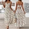Women's Clothing European and American Holiday Style Suspender Dress, Spring and Summer New Irregular Striped Design Dress