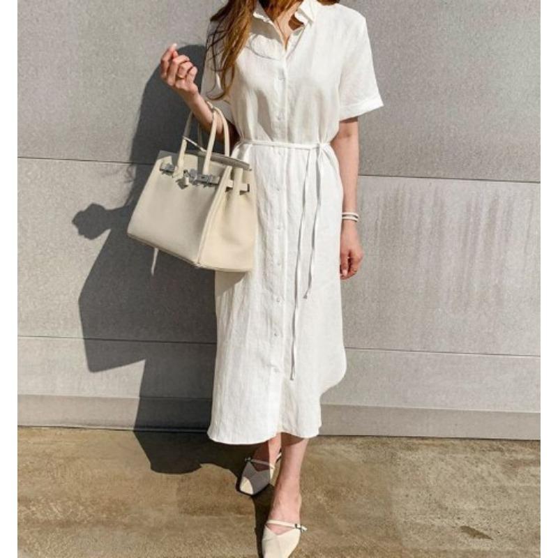 Módní letní volné šaty s krátkým rukávem Jednoduché elegantní kancelářské Jednořadé Áčkového střihu Párty Ležérní Jednoduché dlouhé šaty Dámské Jednobarevné oblečení