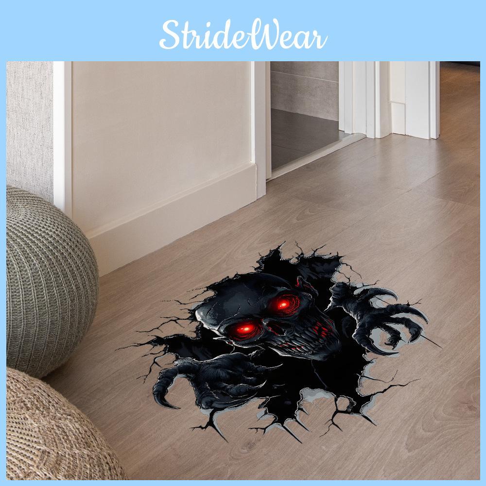 Halloween Scary Wall Breaking Skull Bedroom Living Room Home Stickers Decoration