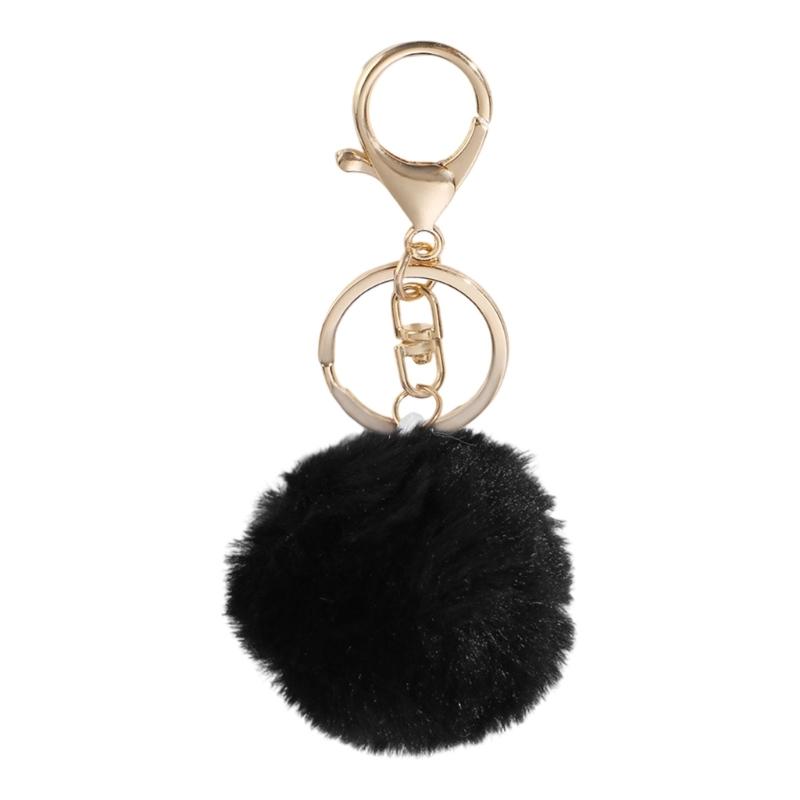Customizable Plush Ball Keychain Charm For Bags Keys DIY Accessory With Vibrant Sturdy Polyester Design