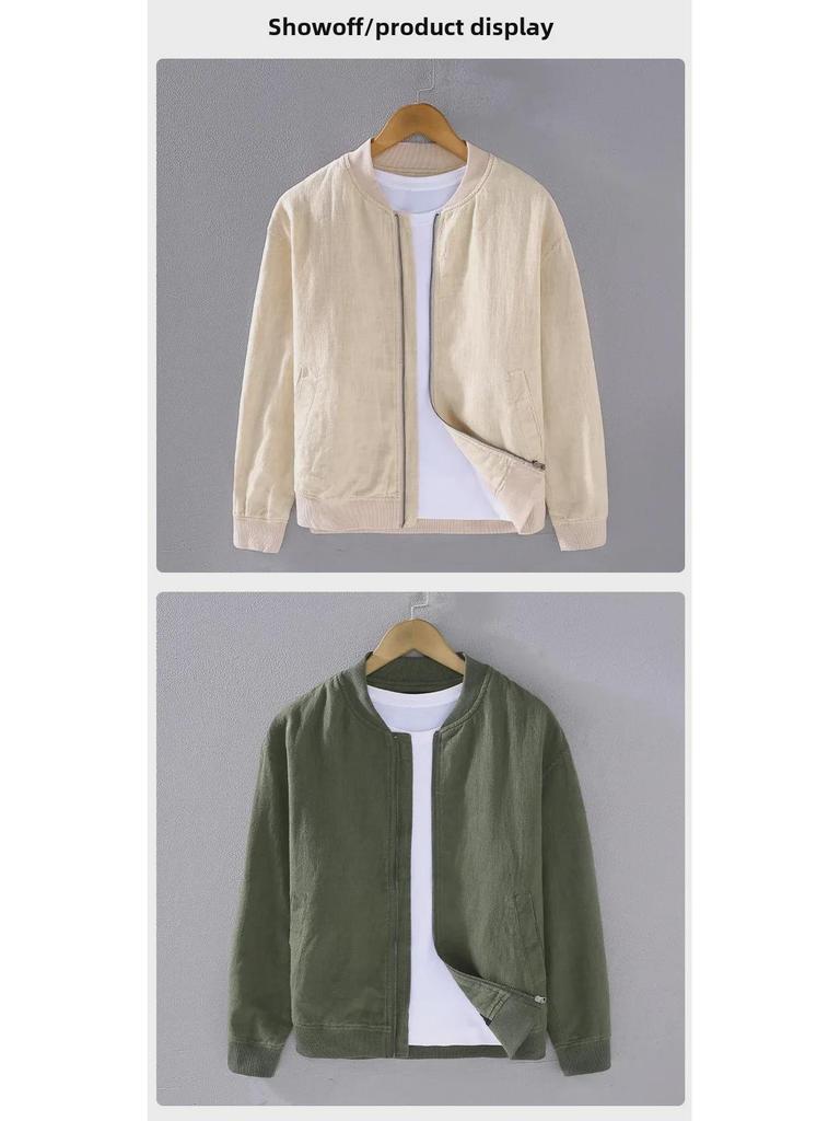 G150 Men's Retro Japanese Ramie Jacket - Autumn Casual Loose Fit