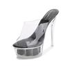 A Nightclub Heel Shoe Large Size Catwalk Pole Dance Shoes Crystal Sole Waterproof Table Shoe Factory