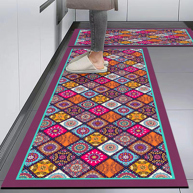 Household Diatom Mud Kitchen Special Floor Mat Blue Floor Mat Kitchen Non-slip and Dirt-resistant Foot Mat Oil-proof and Waterproof Floor Mat