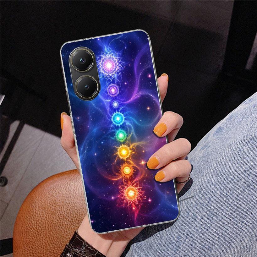 Yoga Chakra Spirituell Energi Universum Phnoe Fodral för Xiaomi Poco X5 X6 X7 Pro X4 Gt F7 Ultra M8 M7 Redmi 15C 15 13C 13 12C 12 Un