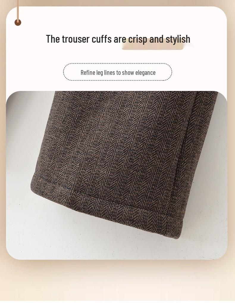 Grandma's Fleece-Lined Warm Straight-Leg Pants: Casual for Autumn and Winter, Perfect for Middle-Aged and Elderly Women