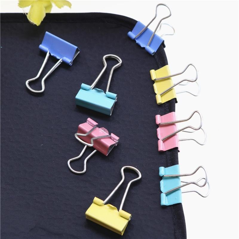 20pcs/Set Black Metal Binder Clips Long Tail Clamp 15mm Notes Letter Paper Clip Office Supplies Binding Securing Clip Prod