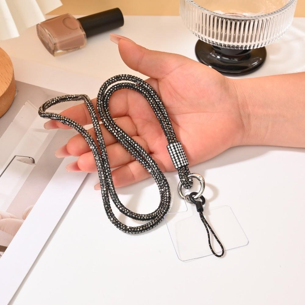 Fashion Crystal Rhinestone Phone Lanyard Bright Bling Bling Phone Wrist Rope Anti-lost Keychain Phone Accessories