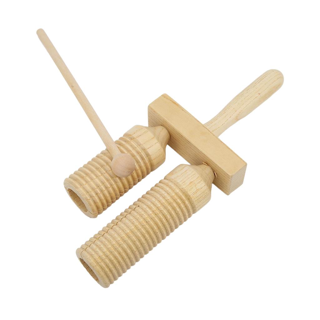 Chinese Bangzi Treble Bass Wooden Cylinder Clapper with Knocking Stick Children Percussion Set