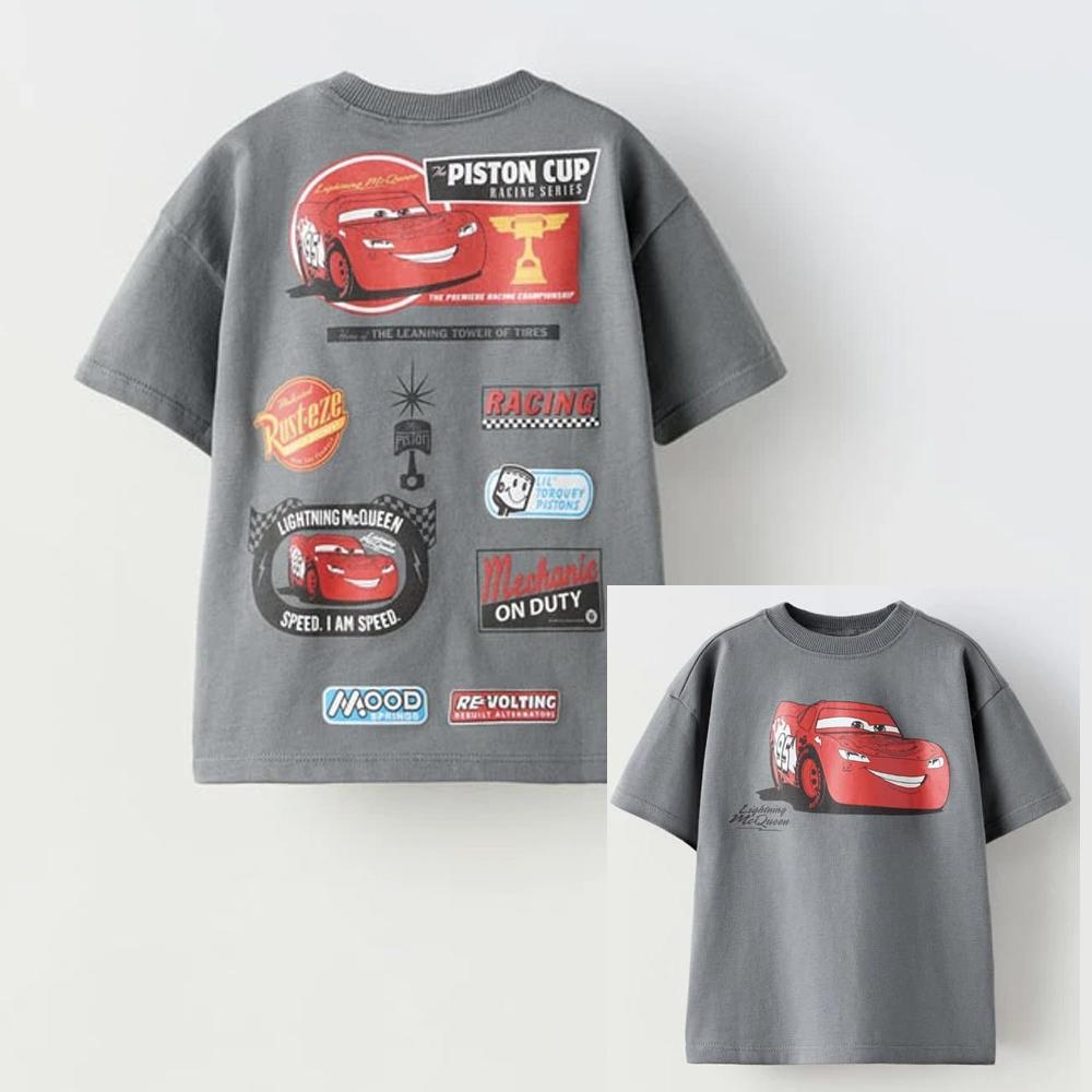 Car Cartoon Tees Tops For Boy Clothing Summer Fashion Children Short Sleeve Clothes Printed Pattern T-shirts Loose Casual Tshirt
