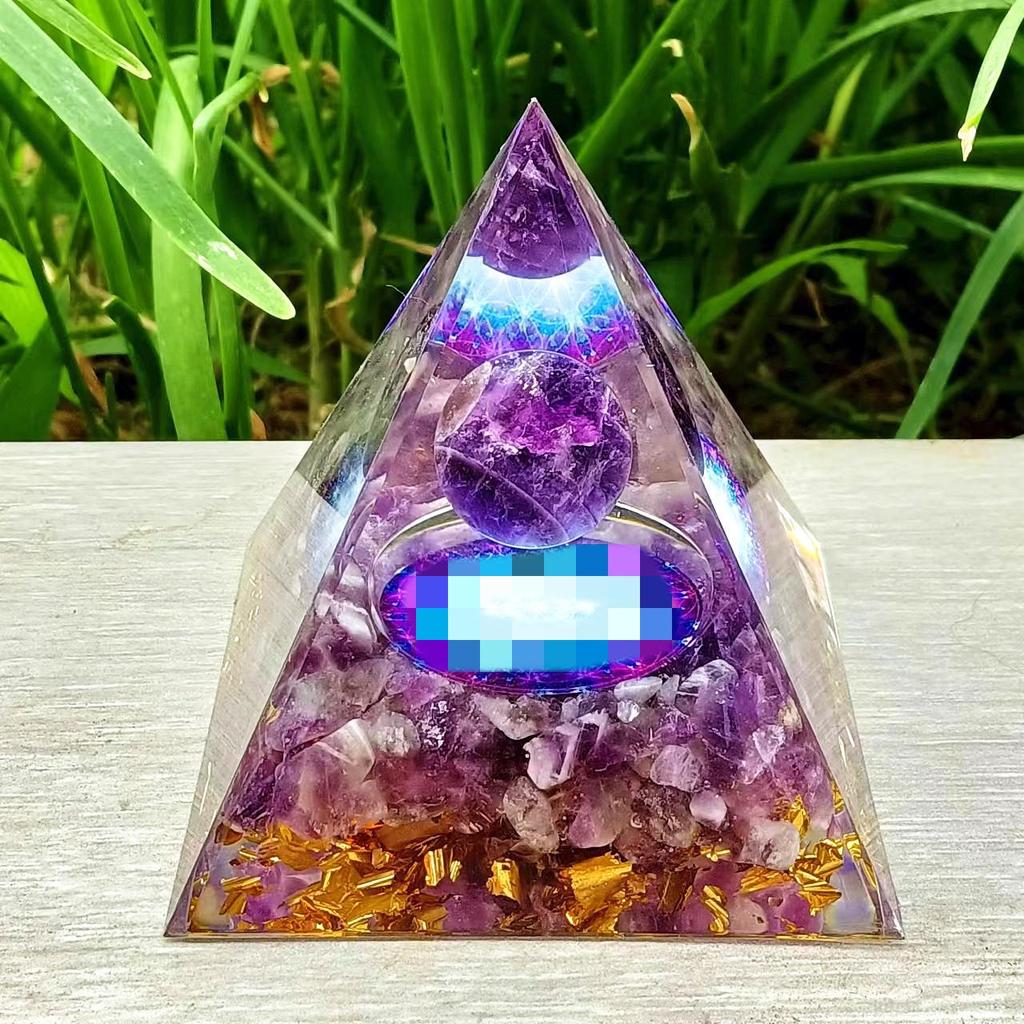 Crystal Stone Pyramid Resin Decor: Home, Office, Car Ornaments