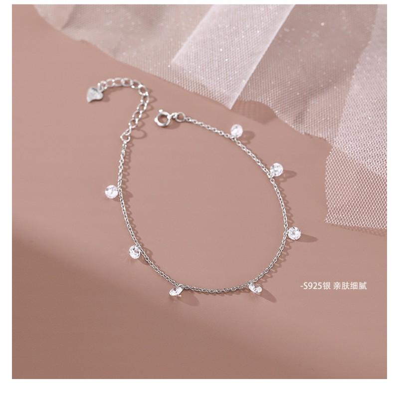 Sterling Zirconia Bracelet Women Minimalist Geometric Design Elegant Daily Wear